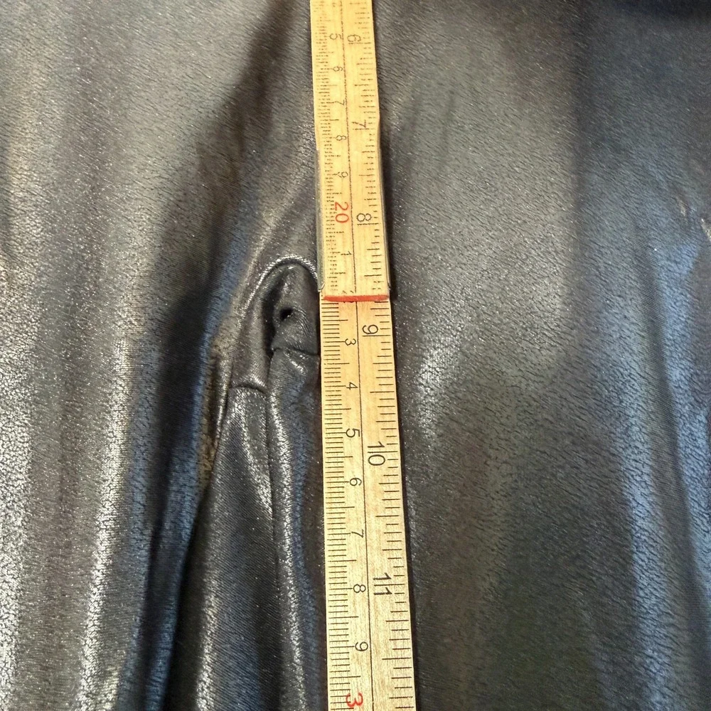 Spanx Leggings Womens Small Black Shiny Side Stripe Shapewear‎ Mid Rise